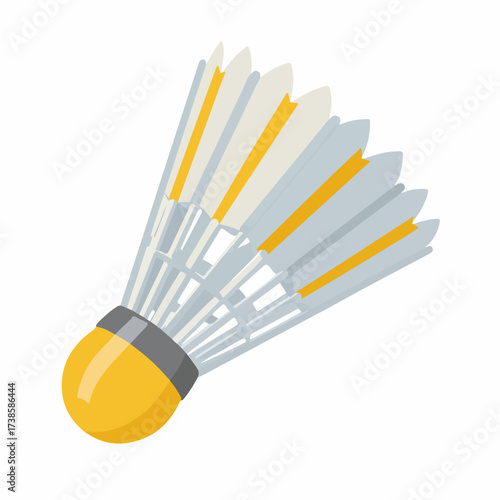 Minimal Badminton Shuttlecock Flat Vector Icon