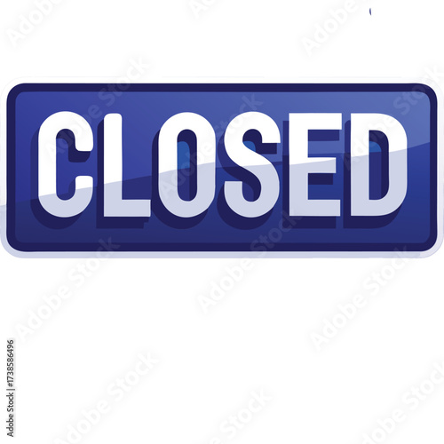 Closed Sign Flat Vector Icon, Minimalist Business Status Symbol for Mobile Apps UI/UX, Website Design, and Retail Communication on White Background.

