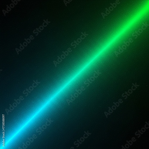 A vibrant diagonal beam of light transitions from electric blue to bright green against a dark, subtly textured background.
