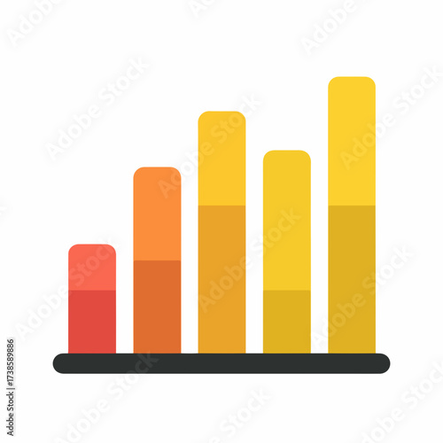 Informative Bar Chart Icon in Flat Style