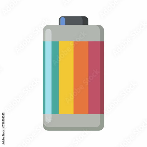 Vibrant Battery Icon in Flat Design