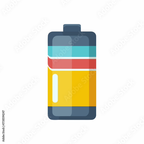 Vibrant Battery Icon in Flat Design