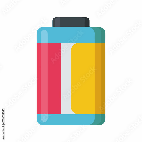 Colorful Battery Icon in Flat Vector Style