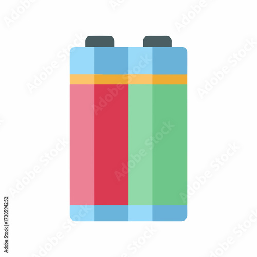 Vibrant Battery Icon in Flat Design