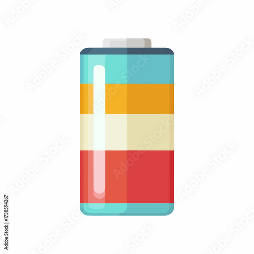 Colorful Battery Flat Vector Icon Design