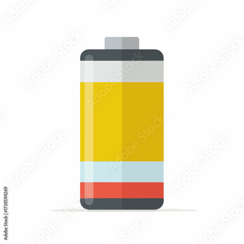 Vibrant Battery Icon in Flat Design