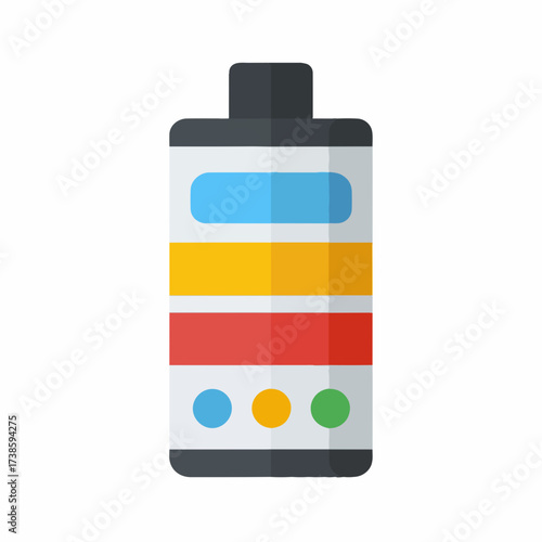 Colorful Battery Icon in Flat Vector Style