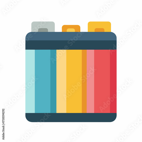 Colorful Battery Icon Vector Illustration Design