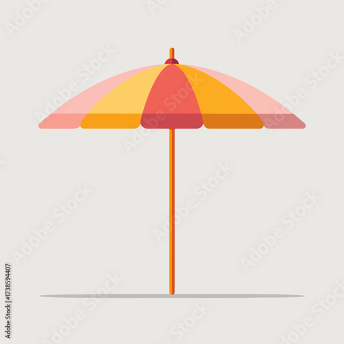 Minimalistic Beach Umbrella Icon in Flat Style