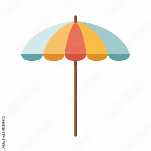 Minimalist Beach Umbrella Icon Design