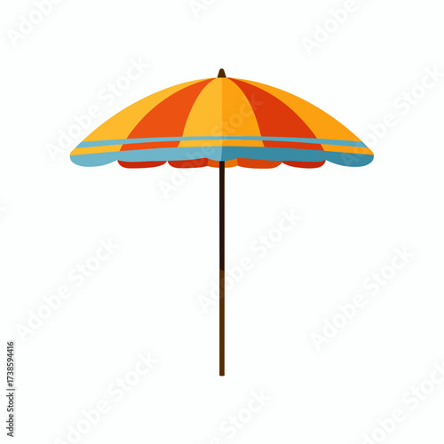 Beach Umbrella Icon in Flat Style
