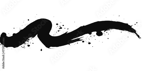Black and white silhouette of a woman with ink and grunge vector illustration splatter design texture