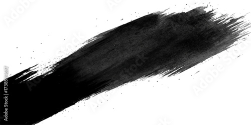 Black brush strokes of grunge ink splatter texture vector design