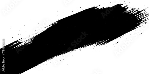 Black ink splat and splash texture design with grunge paint splatter vector illustration