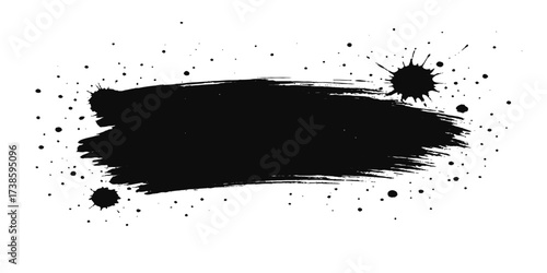Black grunge ink splatter vector illustration for a dirty texture design