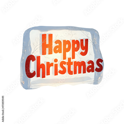 Happy christmas ice block festive season holiday winter celebration