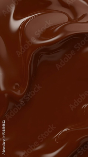 Abstract wavy chocolate background, chocolate texture top view