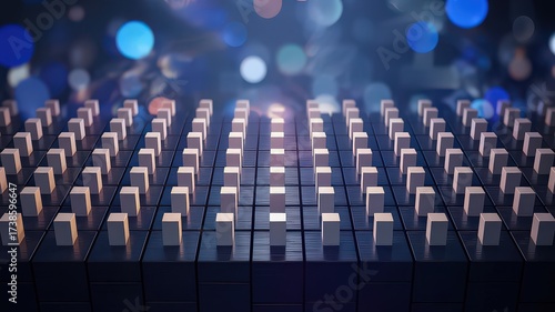 Dynamic Digital Grid Abstract Data Visualization Technology