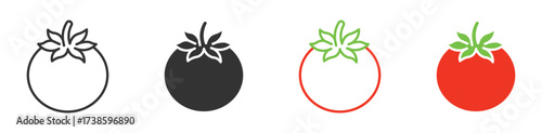tomato icon set. vegetable and farming symbol. natural organic food icon, 