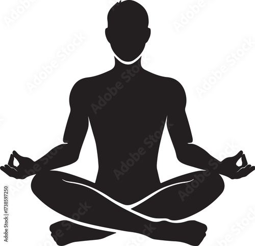 Yoga Figure in Cross-Legged Position