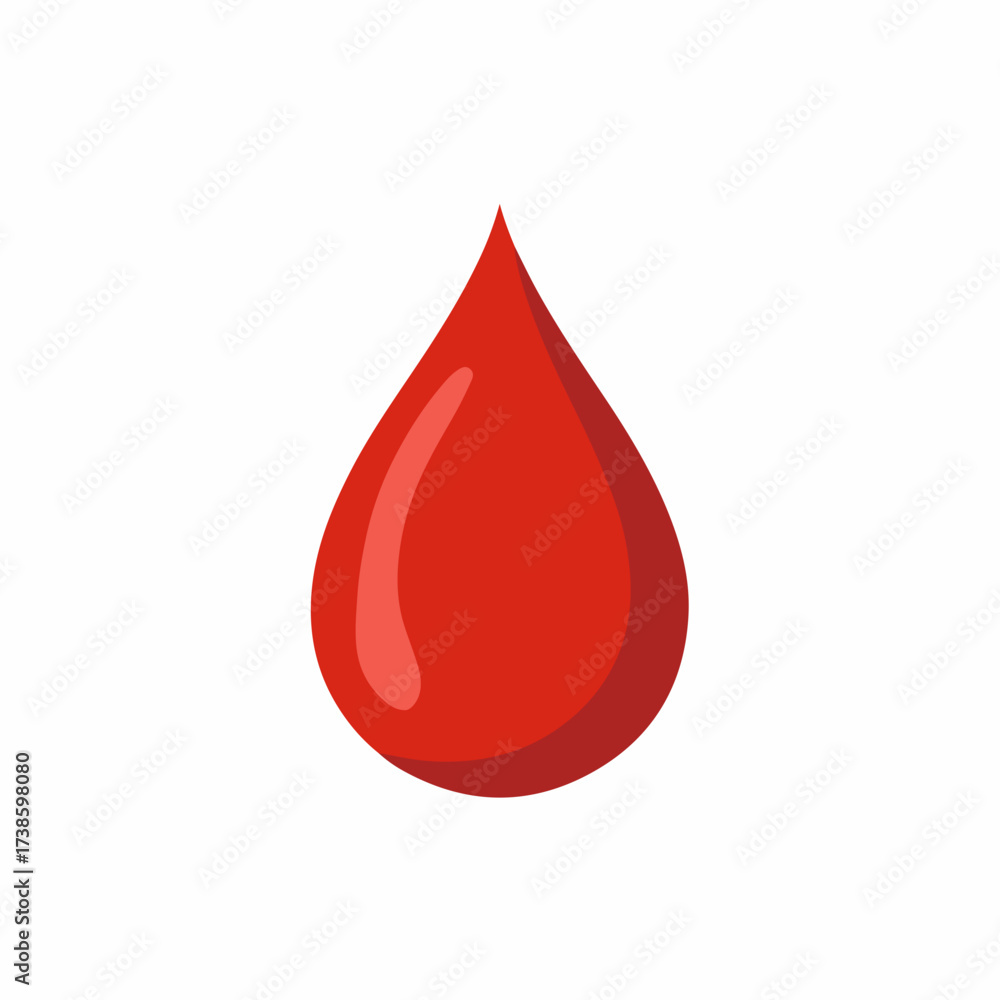 Fototapeta premium Blood Drop Icon in Flat Style