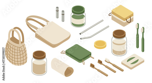 Eco-friendly lifestyle essentials: sustainable bags, containers, and utensils…