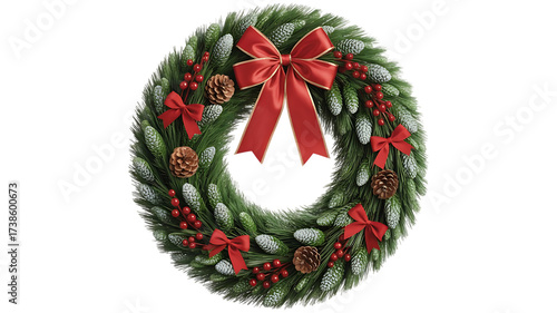 christmas wreath image isolated on a transparent background