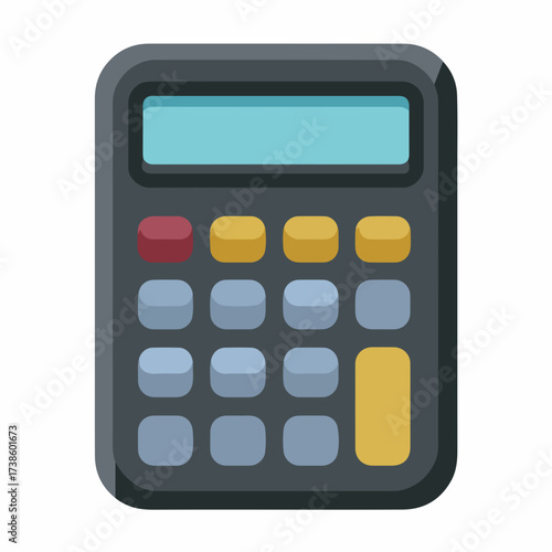Sleek Calculator Icon in Flat Design