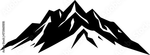 Zen Style Mountain Outline Art