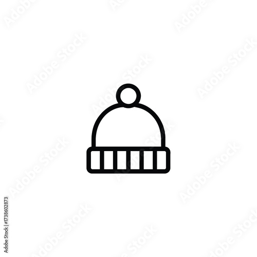 Wool Hat Beanie Vector Icon
