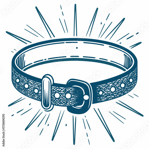 Classic dog collar design with detailed texture and buckle  