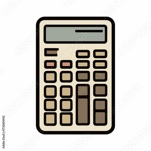 Outlined Calculator Vector Icon Design Element