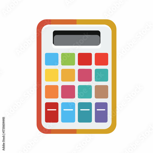 Minimalistic calculator outline icon in flat style