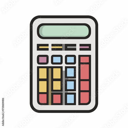 Simple Calculator Icon in Flat Style