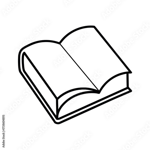 Book Outline Line Art Vector