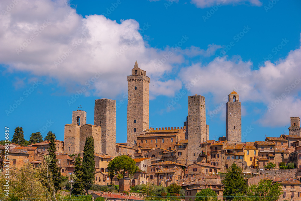 Naklejka premium San Gimignano, province of Siena. Tuscany, Italy.