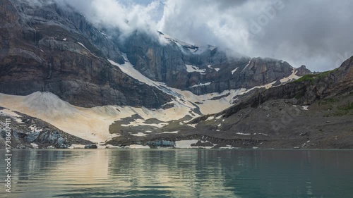 Time lapse, lake made out of melted glacier. Lake Griessseeli, Clariden Glacier, Klausen Pass, canton of Uri, Switzerland