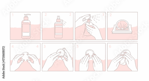 Visual Guide to Applying a Facial Toner and Serum for Enhanced Skin Hydration and Radiance