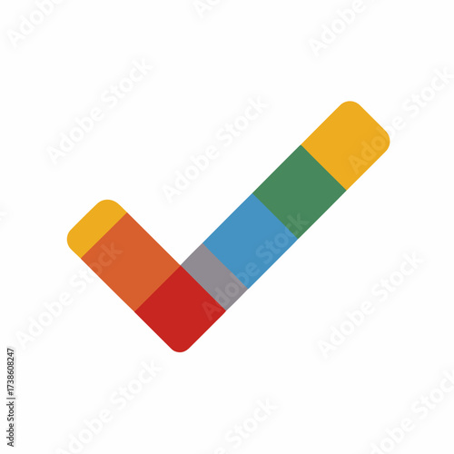 Simple Check Mark Icon in Flat Vector Style
