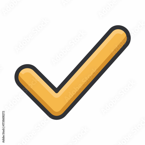 Minimalistic check mark symbol in flat design