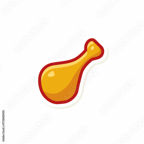 Sleek Chicken Leg Minimal Flat Icon