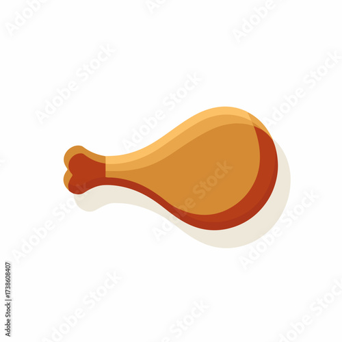 Simple Chicken Leg Minimal Vector Icon
