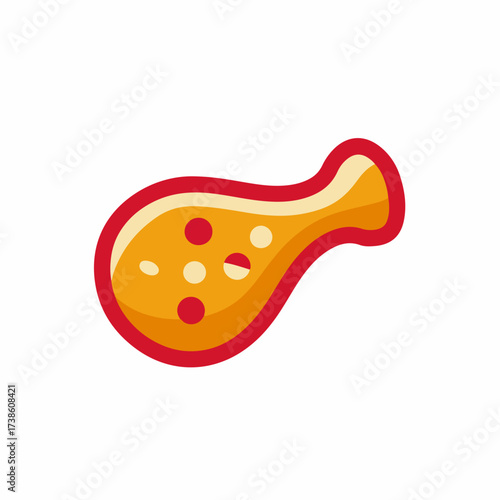 Simple Chicken Leg Vector Icon Design