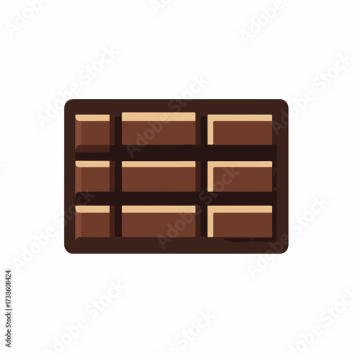 Delicious Chocolate Bar Icon - Flat Style