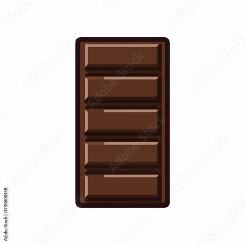 Classic Chocolate Bar Flat Vector Style