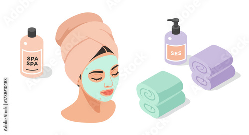 Green drone with camera in detailed cartoon style on white background