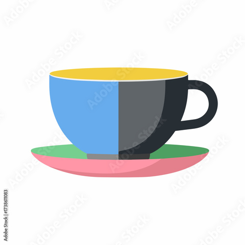 Vibrant Coffee Cup Icon in Flat Vector Style