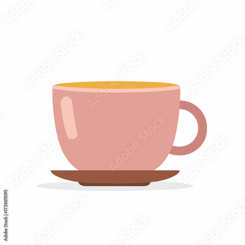 Colorful Coffee Cup Icon in Flat Style