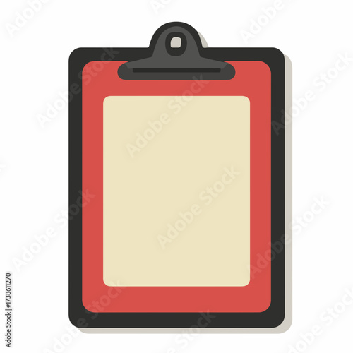 Clipboard Icon in Bold Flat Style