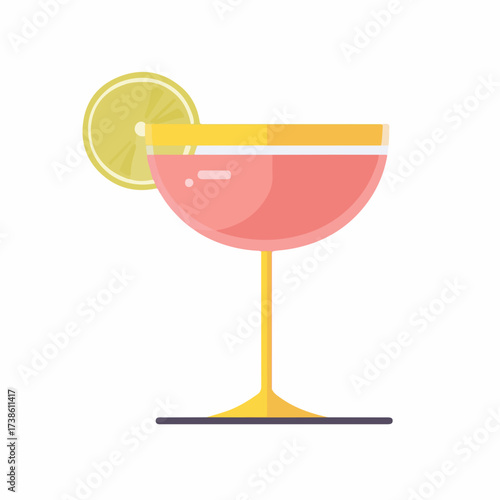 Stylized cocktail glass icon in bold flat style